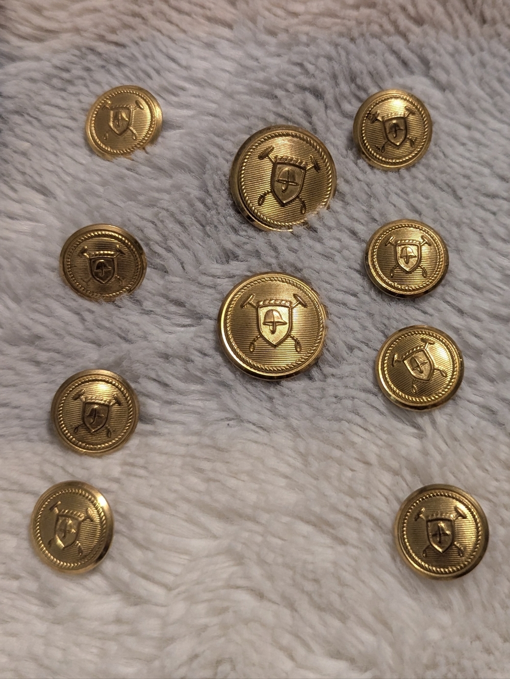 Ralph Lauren Gold Metal Polo Helmet Blazer Replacement 10Buttons Equestrian Prep